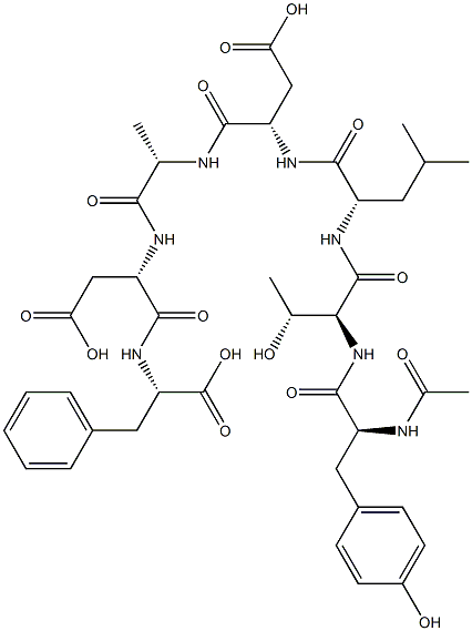 N-acetyltyrosyl-threonyl-leucyl-aspartyl-alanyl-aspartyl-phenylalanine Struktur