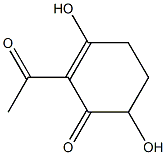 2-acetyl-3,6-dihydroxycyclohex-2-enone Structure