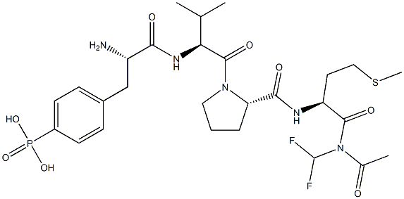 acetyl-4-phosphono(difluoromethyl)phenylalanyl-valyl-prolyl-methioninamide Structure