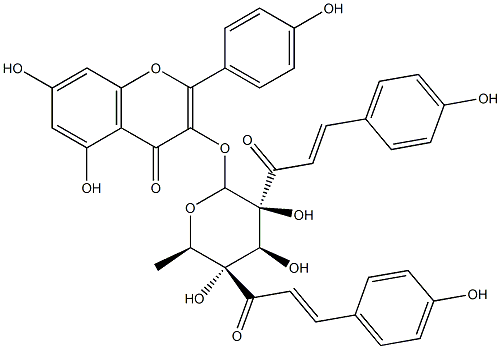 kaempferol 3-(2,4-di-(4-coumaroyl)rhamnoside) Struktur