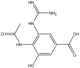 4-(acetylamino)-5-guanidino-3-hydroxybenzoic acid Structure