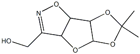 3a,5,6,6a-tetrahydro-5,6-isopropylidenedioxyfuro(2,3-d)isoxazole-3-methanol Struktur