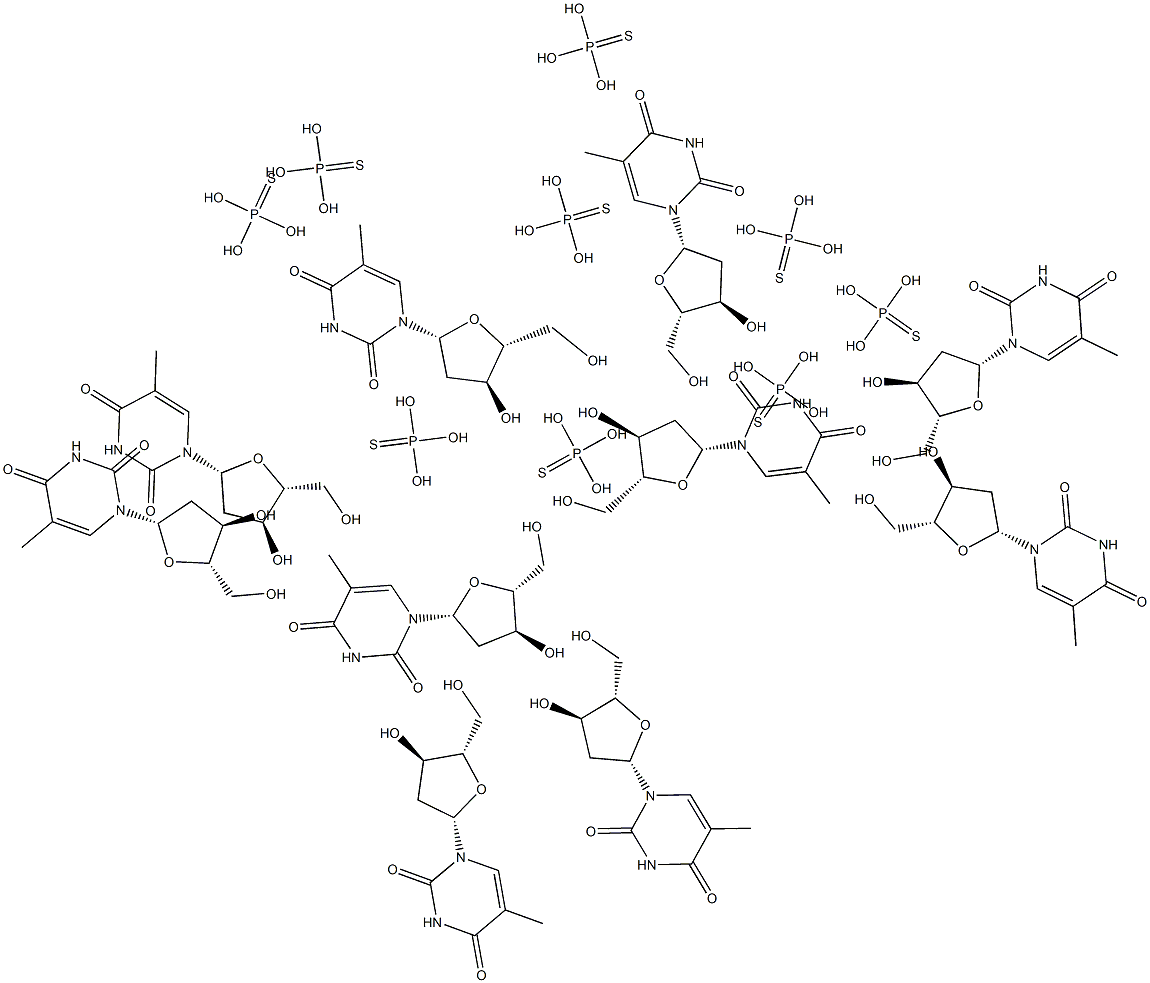 decathymidine nonaphosphorothioate Struktur