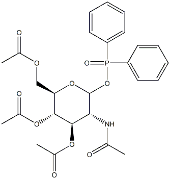 2-acetamido-3,4,6-tri-O-acetyl-2-deoxyglucopyranosyl diphenylphosphinate 结构式