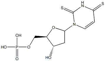 1-(2-deoxyribofuranosyl)-2,4-dithiouracil-5'-phosphate Structure