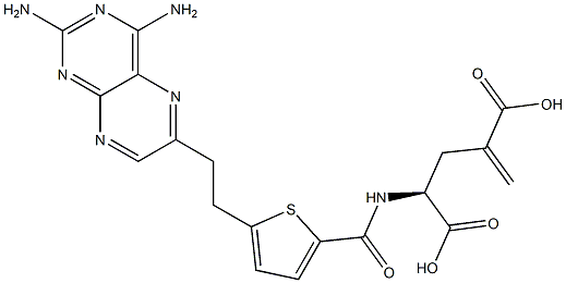  N-((5-(2,4-diamino-6-pteridinyl)-ethyl)-2-thenoyl)-gamma-methyleneglutamic acid
