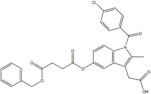 succinic acid benzyl ester 3-carboxymethyl-1-(4-chlorobenzoyl)-2-methylindol-5-yl ester Structure