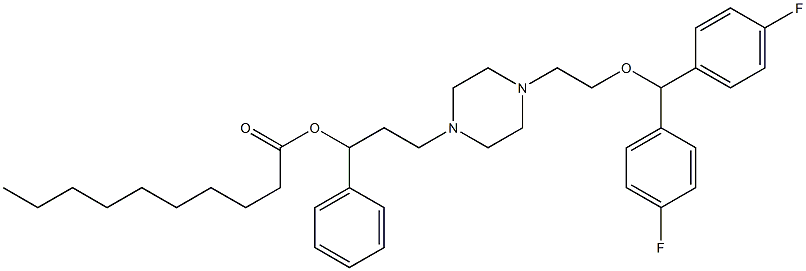 1-(2-(bis(4--fluorophenyl)methoxy)ethyl)-4-(3-hydroxy-3-phenylpropyl)piperazine decanoate