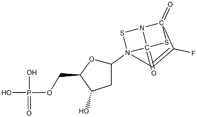 1-(2-deoxyribofuranosyl)-2,4-dithio-5-fluorouracil-5'-phosphate Struktur