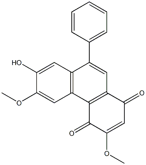 3,6-DIMETHOXY-7-HYDROXY-9-PHENYL-1,4-PHENANTHRENEQUINONE Structure