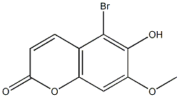 5-BROMO-6-HYDROXY-7-METHOXYCOUMARIN Structure