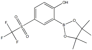 2-(4,4,5,5-Tetramethyl-1,3,2-dioxaborolan-2-yl)-4-(trifluoromethylsulfonyl)phenol Struktur
