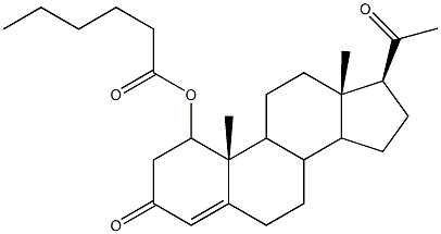 己酸孕酮单酯, , 结构式