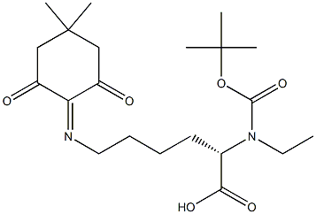 N-ALPHA-T-BUTYLOXYCARBONYL-N-EPSILON-(4,4-DIMETHYL-2,6-DIOXOCYCLOHEX-1-YLIDENE)ETHYL-L-LYSINE Struktur