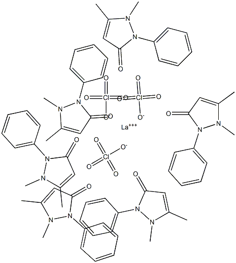 lanthanum hexaantipyrine perchlorate Struktur