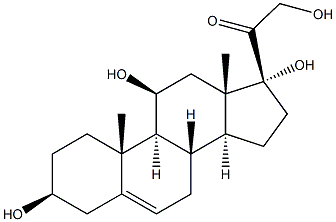 3B,11B,17ALPHA,21-Tetrahydroxy-5-pregnen-20-one 化学構造式