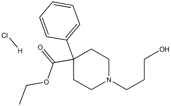 ETHYL 1-(3-HYDROXYPROPYL)-4-PHENYLPIPERIDINE-4-CARBOXYLATE HYDROCHLORIDE Struktur