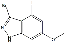 4-IODO-6-METHOXY-3-BROMOINDAZOLE 结构式
