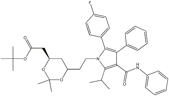 (4R-CIS)-1,1-DIMETHYLETHYL 6-[2-[2-(4-FLUOROPHENYL)-5-(1-METHYLETHYL)-3- PHENYL-4-[(PHENYLAMINO)CARBONYL]-1H-PYRROL-1-YL]ETHYL]-2,2-DIMETHYL-1,3-DIOXANE-4-ACETATE Structure