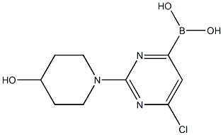 2-(4-HYDROXYPIPERIDIN-1-YL)-6-CHLOROPYRIMIDINE-4-BORONIC ACID Structure