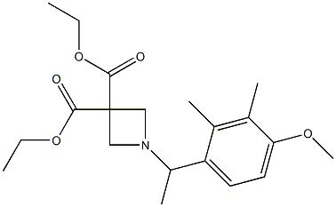 1-[1-(4-METHOXY-2,3-DIMETHYL-PHENYL)-ETHYL]-AZETIDINE-3,3-DICARBOXYLIC ACID DIETHYL ESTER Structure