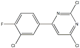 2,4-DICHLORO-6-(3-CHLORO-4-FLUOROPHENYL)PYRIMIDINE Structure