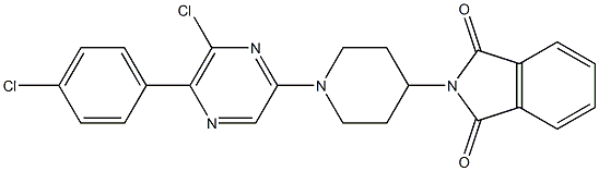 2-{1-[6-CHLORO-5-(4-CHLOROPHENYL)PYRAZIN-2-YL]PIPERIDIN-4-YL}-1H-ISOINDOLE-1,3(2H)-DIONE Structure