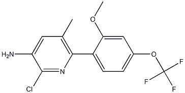 2-CHLORO-6-[2-METHOXY-4-(TRIFLUOROMETHOXY)PHENYL]-5-METHYLPYRIDIN-3-AMINE,,结构式