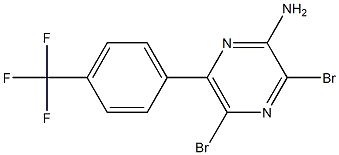 3,5-DIBROMO-6-[4-(TRIFLUOROMETHYL)PHENYL]PYRAZIN-2-AMINE Structure