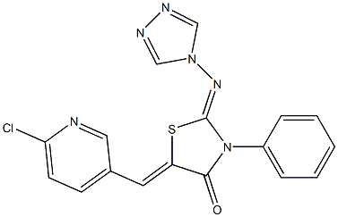 5-[(Z)-(6-chloro-3-pyridinyl)methylidene]-3-phenyl-2-(4H-1,2,4-triazol-4-ylimino)-1,3-thiazolan-4-one|