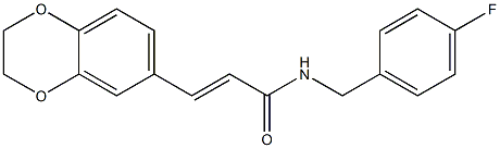 (E)-3-(2,3-dihydro-1,4-benzodioxin-6-yl)-N-(4-fluorobenzyl)-2-propenamide Structure