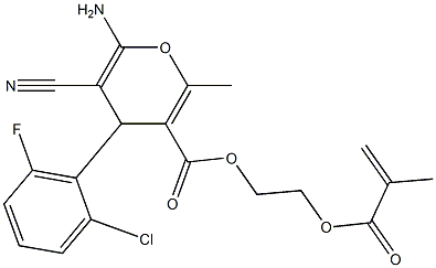 2-(methacryloyloxy)ethyl 6-amino-4-(2-chloro-6-fluorophenyl)-5-cyano-2-methyl-4H-pyran-3-carboxylate