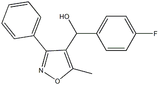 (4-fluorophenyl)(5-methyl-3-phenylisoxazol-4-yl)methanol 化学構造式