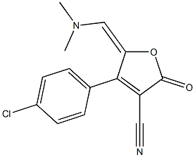 4-(4-chlorophenyl)-5-[(E)-(dimethylamino)methylidene]-2-oxo-2,5-dihydro-3-furancarbonitrile Structure