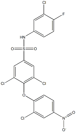 N1-(3-chloro-4-fluorophenyl)-3,5-dichloro-4-(2-chloro-4-nitrophenoxy)benzene-1-sulfonamide Structure