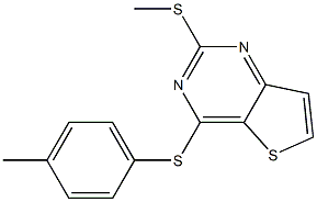 methyl 4-[(4-methylphenyl)sulfanyl]thieno[3,2-d]pyrimidin-2-yl sulfide Structure