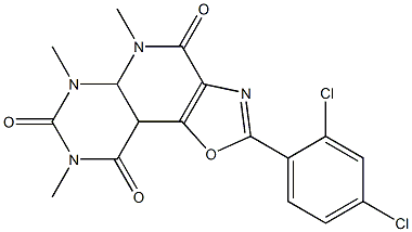 2-(2,4-dichlorophenyl)-5,6,8-trimethyl-4,5,5a,6,7,8,9,9a-octahydropyrimido[5',4':5,6]pyrido[3,4-d][1,3]oxazole-4,7,9-trione Struktur