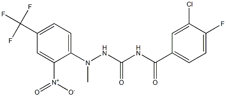 N1-(3-chloro-4-fluorobenzoyl)-2-methyl-2-[2-nitro-4-(trifluoromethyl)phenyl]hydrazine-1-carboxamide Structure