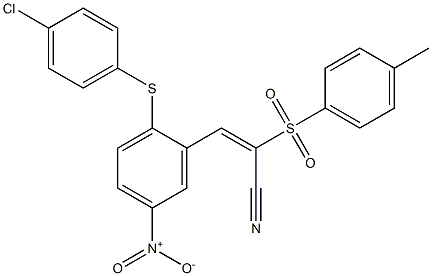 (E)-3-{2-[(4-chlorophenyl)sulfanyl]-5-nitrophenyl}-2-[(4-methylphenyl)sulfonyl]-2-propenenitrile Struktur