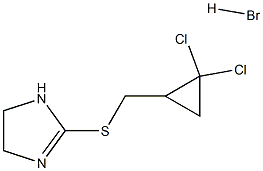2-{[(2,2-dichlorocyclopropyl)methyl]thio}-4,5-dihydro-1H-imidazole hydrobromide Structure