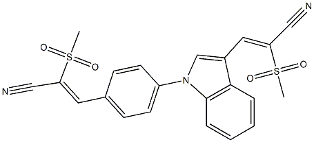 (Z)-2-(methylsulfonyl)-3-(4-{3-[(Z)-2-(methylsulfonyl)-3-nitrilo-1-propenyl]-1H-indol-1-yl}phenyl)-2-propenenitrile|