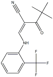 (Z)-2-(2,2-dimethylpropanoyl)-3-[2-(trifluoromethyl)anilino]-2-propenenitrile Struktur
