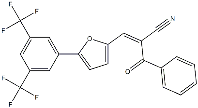 2-benzoyl-3-{5-[3,5-di(trifluoromethyl)phenyl]-2-furyl}acrylonitrile 化学構造式