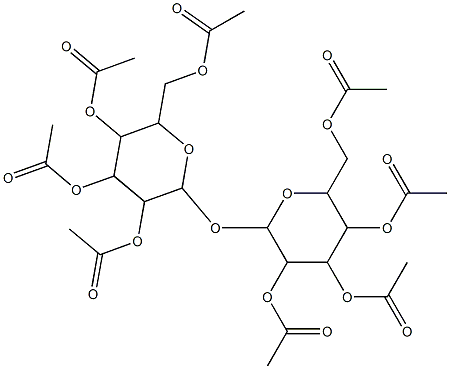 3,5-di(acetyloxy)-2-[(acetyloxy)methyl]-6-({3,4,5-tri(acetyloxy)-6-[(acetyloxy)methyl]tetrahydro-2H-pyran-2-yl}oxy)tetrahydro-2H-pyran-4-yl acetate 结构式