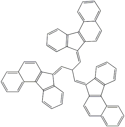 7-[3-(7H-benzo[c]fluoren-7-yliden)-2-(7H-benzo[c]fluoren-7-ylidenmethyl)propylidene]-7H-benzo[c]fluorene Struktur