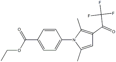 ethyl 4-[2,5-dimethyl-3-(2,2,2-trifluoroacetyl)-1H-pyrrol-1-yl]benzenecarboxylate Struktur