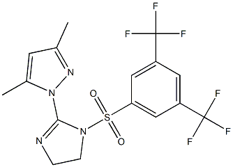 1-(1-{[3,5-di(trifluoromethyl)phenyl]sulfonyl}-4,5-dihydro-1H-imidazol-2-yl)-3,5-dimethyl-1H-pyrazole Structure