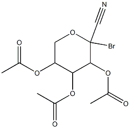 3,5-di(acetyloxy)-2-bromo-2-cyanotetrahydro-2H-pyran-4-yl acetate 结构式