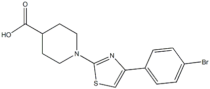 1-[4-(4-bromophenyl)-1,3-thiazol-2-yl]-4-piperidinecarboxylic acid Structure