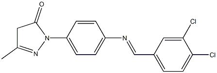 1-{4-[(3,4-dichlorobenzylidene)amino]phenyl}-3-methyl-4,5-dihydro-1H-pyrazol-5-one Structure